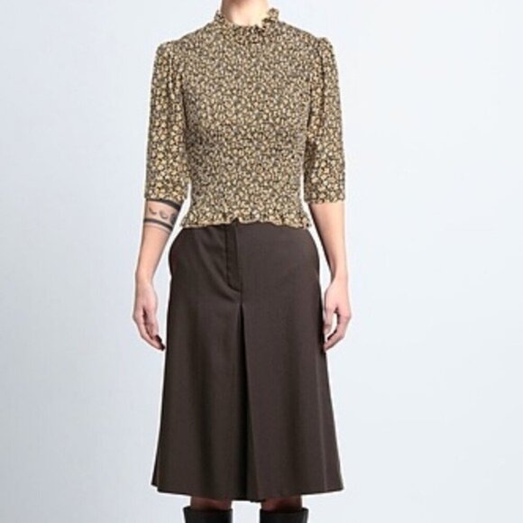 Sandro Gigi Floral-Print Smocked Crop Tee SIZE S Small - Picture 12 of 14